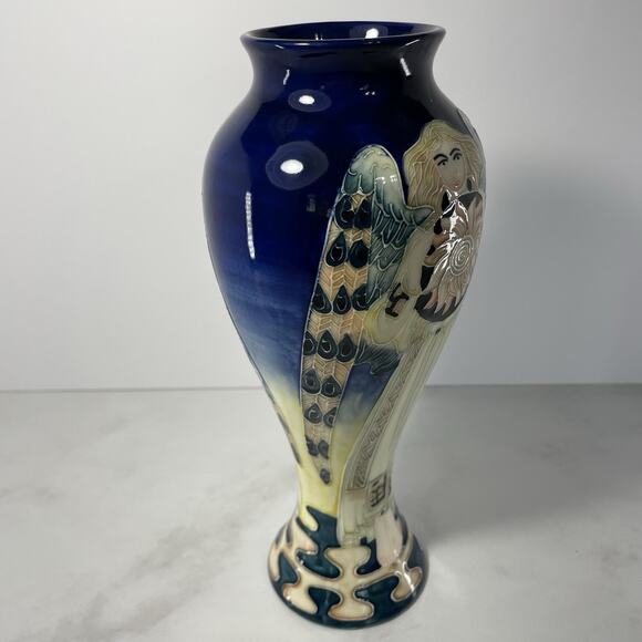 Old Tupton Ware Tube Lined Hand Painted Ceramic Vase ANGEL SUN 10.5” Tall - Picture 2 of 12